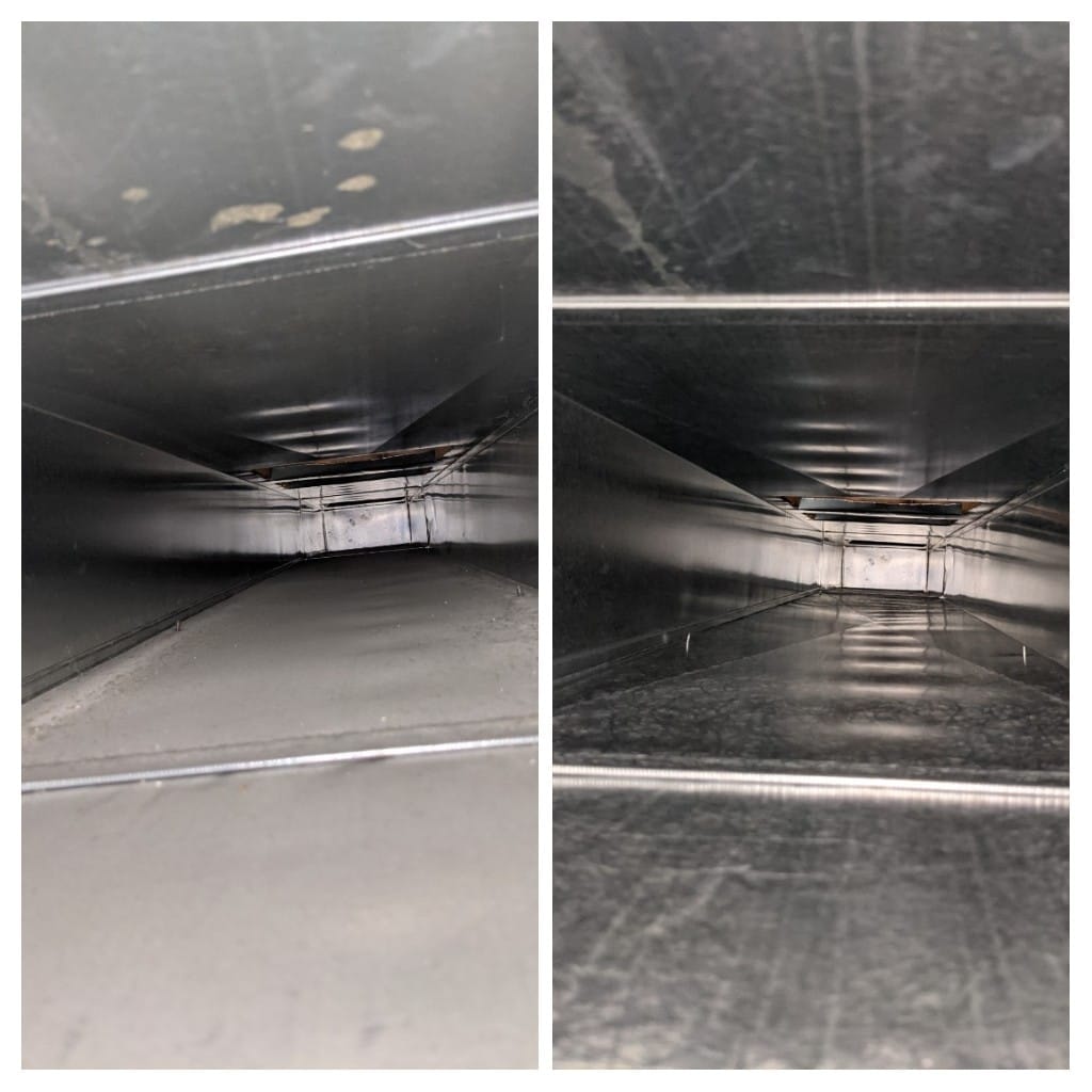 Duct cleaning before and after result