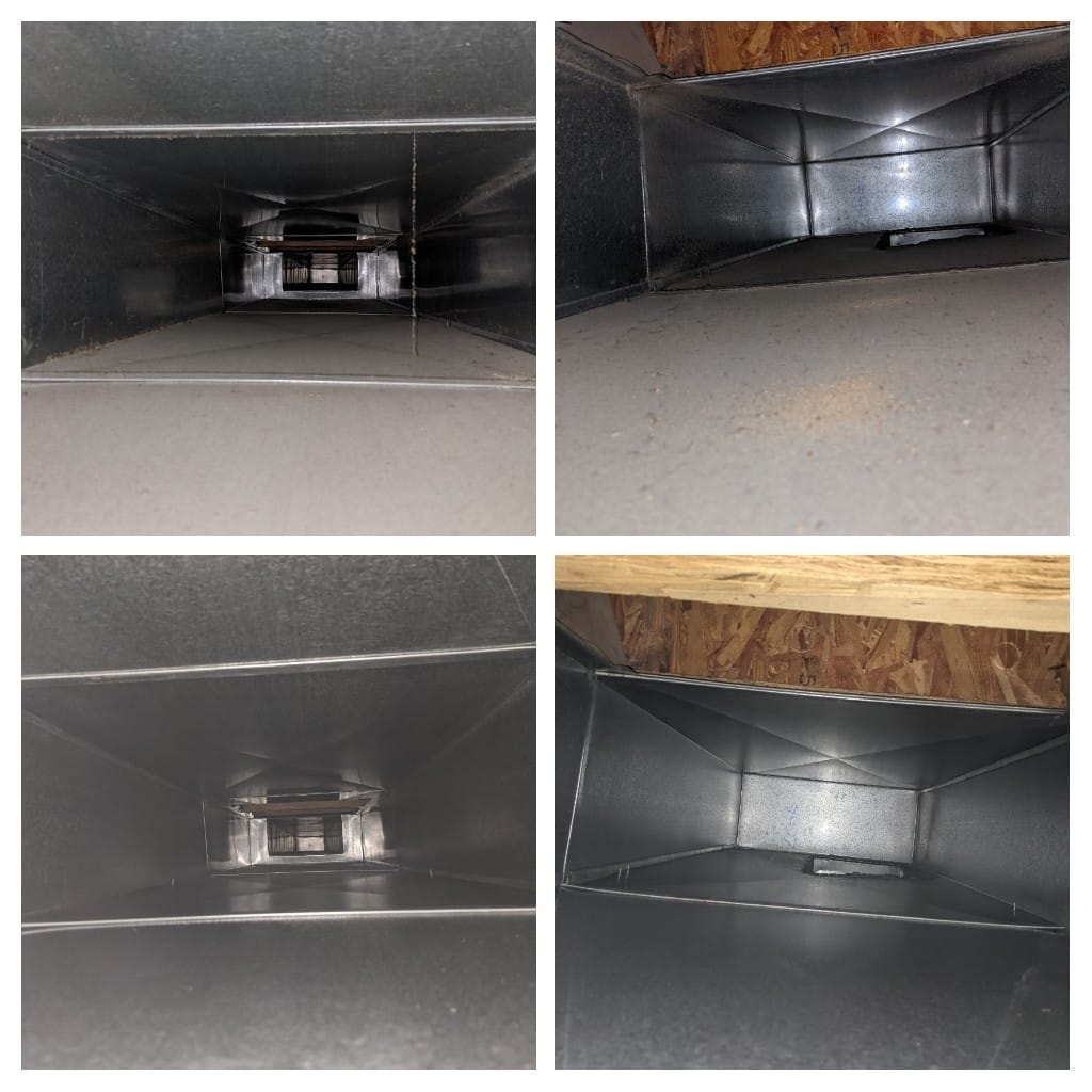 Air duct cleaning results before and after