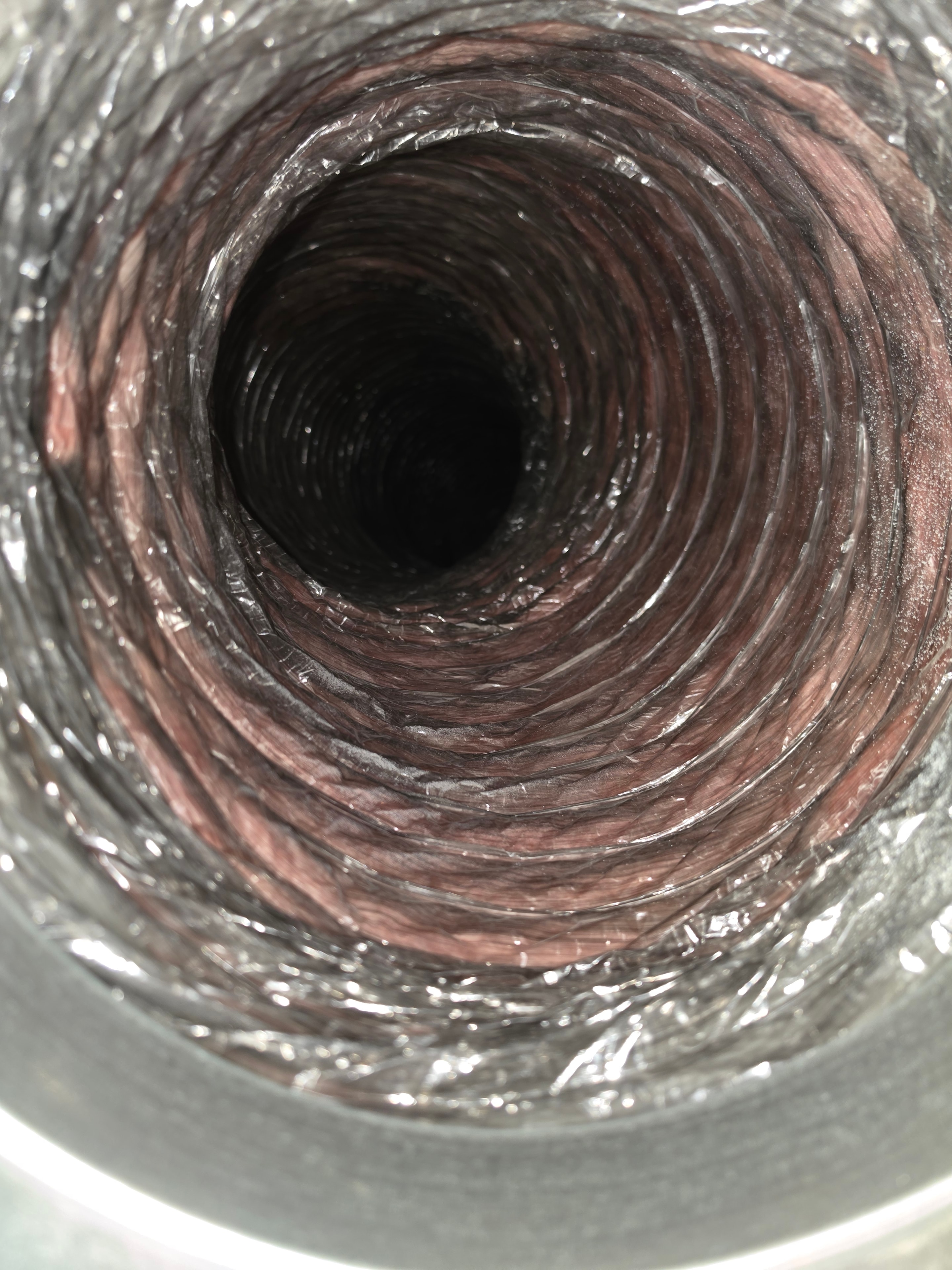 Flexible duct interior cleaned and restored — Summit NJ home after professional air duct cleaning